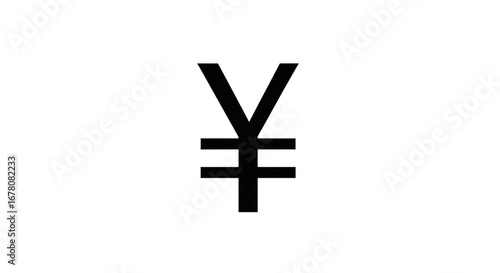 Sleek and modern Japanese Yen symbol illuminated against stark black background, a minimalist aesthetic.
