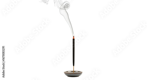 Fragrant Incense Stick Burning with Delicate Smoke, Creating an Atmosphere of Relaxation and Zen