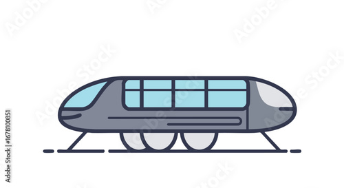 Illustration of a futuristic train on tracks, a modern transportation concept.