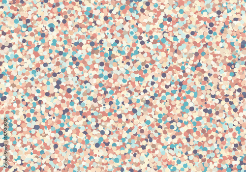 Abstract background with numerous small dots in various colors and textures representing a dense and textured surface