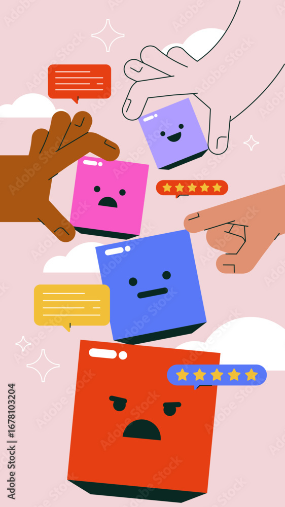 Obraz premium hand drawn vector illustration about Customer Satisfaction