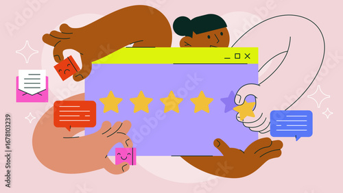 hand drawn vector illustration about Customer Satisfaction