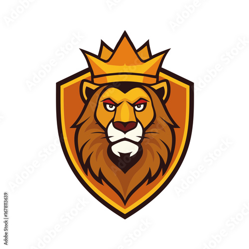 Regal Lion Logo with a Crown and Majestic Details Vector illustration