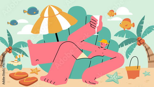 handdrawn illustration vector about summer illustration concept