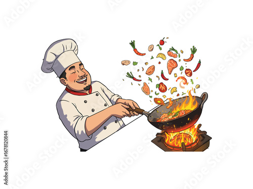 /output/uploadfile_A Surprised Chef's Wok Blazes with Delicious Food.eps