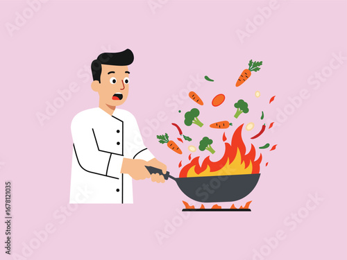 /output/uploadfile_A surprised man cooks, his wok ablaze with food, culinary chaos.eps