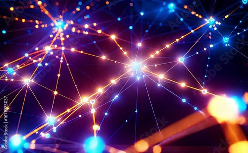 Multi-Agent System Network in Futuristic Style