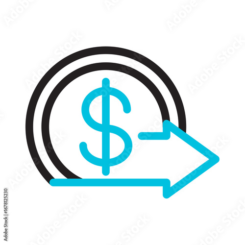 Ad ROI Line Icon of Online Advertising and PPC Icon Set