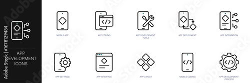 App Development Line Icon Set