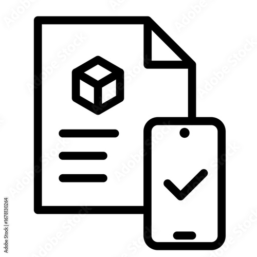 Verified Blockchain Line Icon of Blockchain and Smart Contracts Icon Set