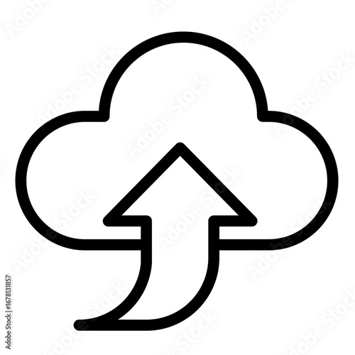 Cloud Upload Line Icon of SaaS and Software Icon Set