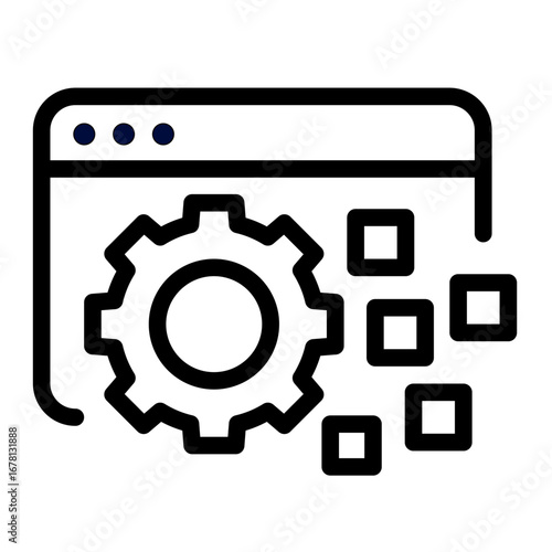 Software Configuration Line Icon of SaaS and Software Icon Set
