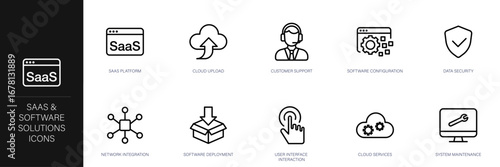 SaaS and Software Line Icon Set
