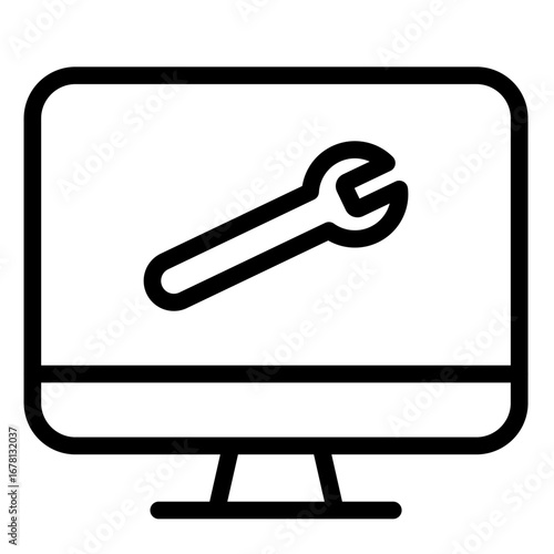 System Maintenance Line Icon of SaaS and Software Icon Set