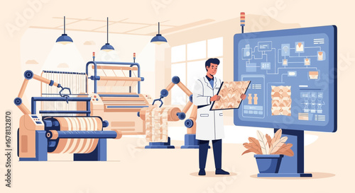Innovative textile production with automated weaving and quality control analysis
