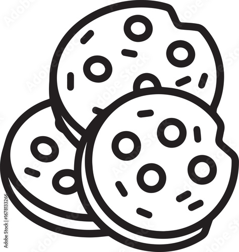 Cookies icon clean simple outline
