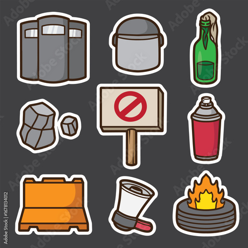 set of demonstration good for sticker, badge, element design, icon, etc