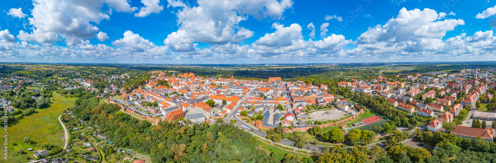 Fototapeta premium Panorama view of Chelmno town in Poland