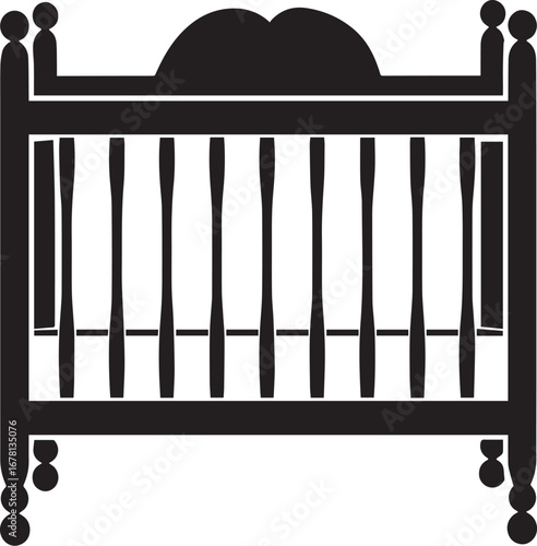 Crib icon clean simple silhouette