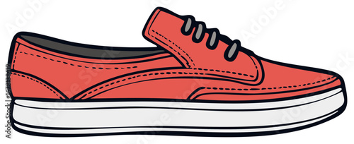 Red Canvas Sneakers with White Soles and Laces
