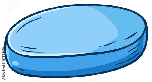 Light Blue Cushion Padded Seating Surface Soft Lounge Pillow Comfort Rest Illustration Rounded Accent Decor Element