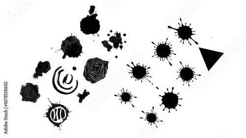 Stencil graffiti spray protected on transparent background. set vector