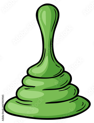 Stylized Green Slime Blob Tower Graphic Isolated on White Background for Creative Projects