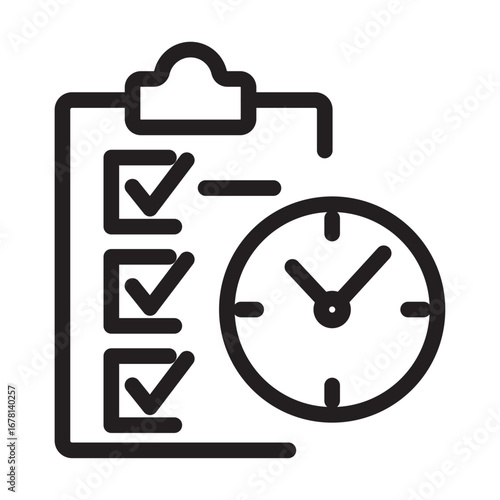 Time Management and Productivity Line Icon