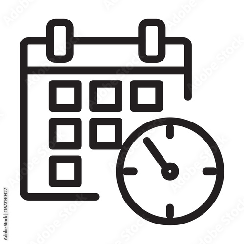 Time Management and Productivity Line Icon