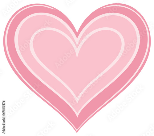 Cute pink layered heart illustration a symbol of love and romance