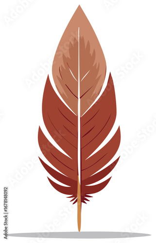 Brown Feather Illustration Single Isolated Decorative Design