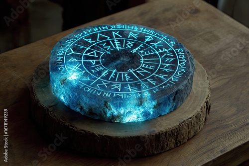 Wallpaper Mural Norse rune circle glowing magical energy ritual Torontodigital.ca