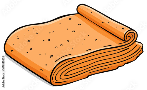Pile of Flatbreads Illustration Stacked Flatbread Food Item Baked Good