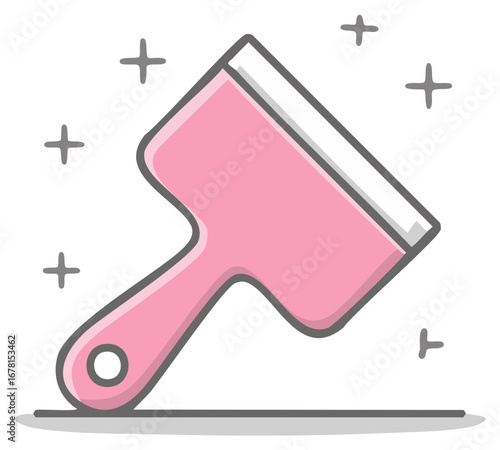 Pink Scraper Tool with Sparkle Accents