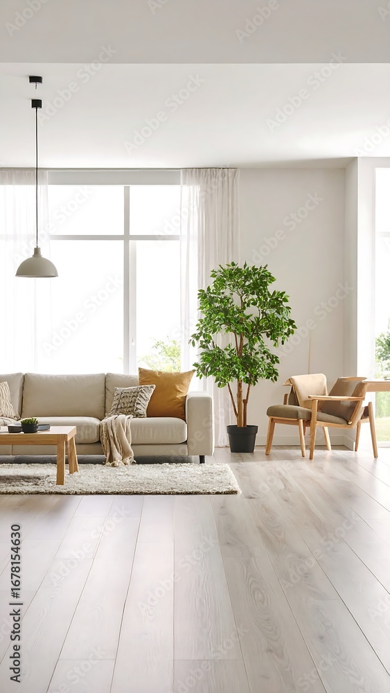 Fototapeta premium Modern living room with natural light