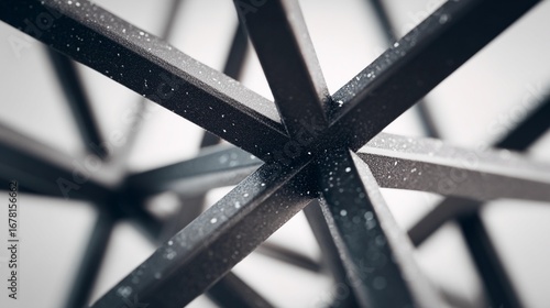Dark gray metal structure abstract design