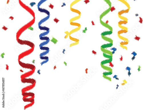 Vibrant streamers and confetti celebrate festive occasions with pure joy and excitement