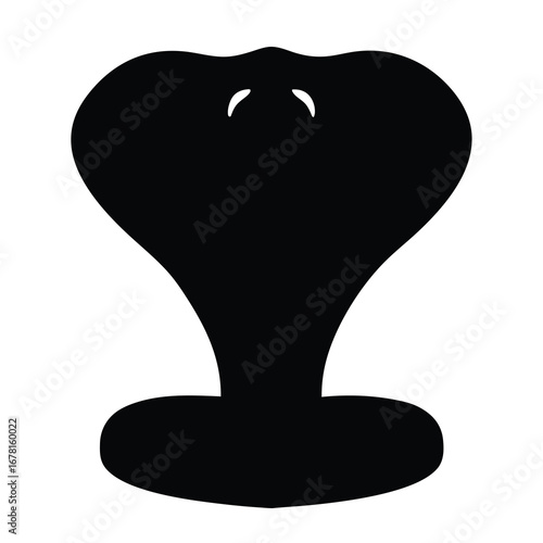 Striking black silhouette of a cobra snake with flared hood displayed prominently