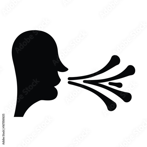 Person sneezing or coughing illustrating potential virus transmission and spread of germs