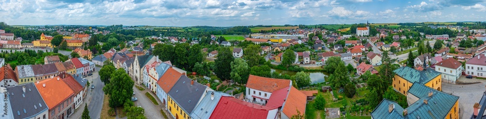 Obraz premium Panorama view of Czech town Polna