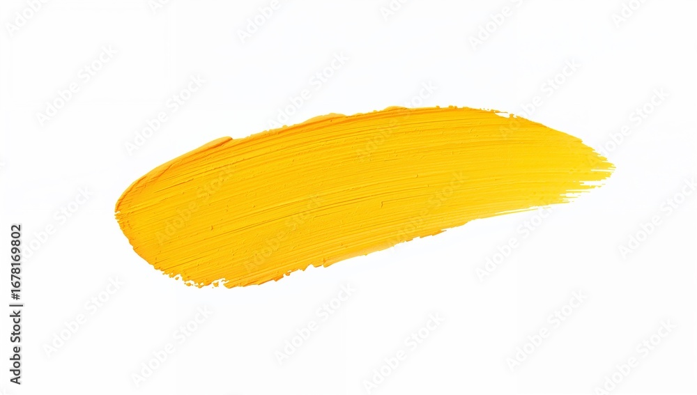 Naklejka premium A vibrant yellow paint smear on a white background