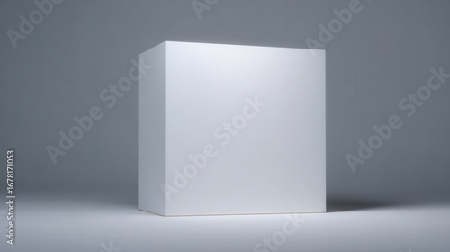 Wallpaper Mural Minimalistic White Cube on Gray Background Ideal for Product Display or Creative Artwork Presentation Torontodigital.ca