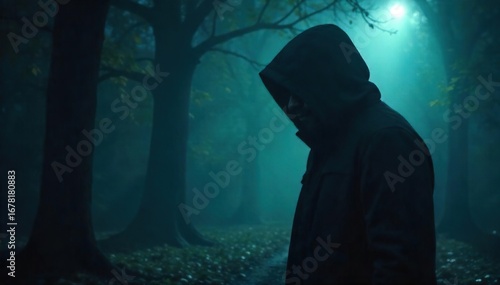 Intriguing shadow shrouded in darkness, secrets whispered in the gloom A mysterious scene filled with suspense and unknown elements Perfect for thriller, mystery, or suspense projects , black, fear