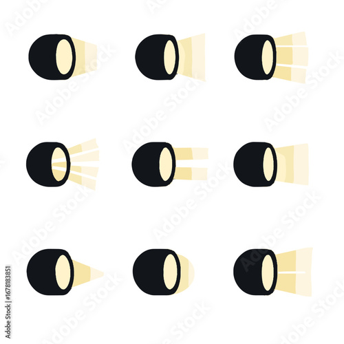 Pattern headlights headlight angled beam crossing split icon vector diffused