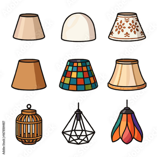 Lantern shade wireframe small vector lamp bamboo trim icon diverse desk stained