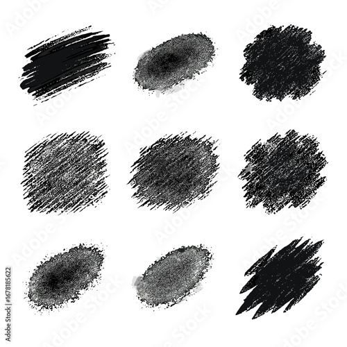 Icon graphite black mark shading soft dark vector charcoal texture smear