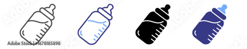 baby bottle icon set multiple style