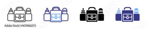 diaper bag icon set multiple style