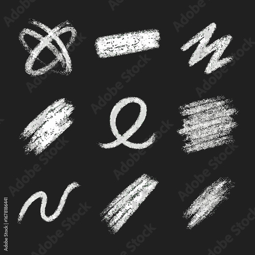 Vector zigzag broad line wavy lines traces stroke grid smooth chalk icon