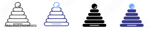 baby pyramid icon set multiple style